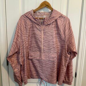 Marika Pink Zebra print cropped 90’s style windbreaker